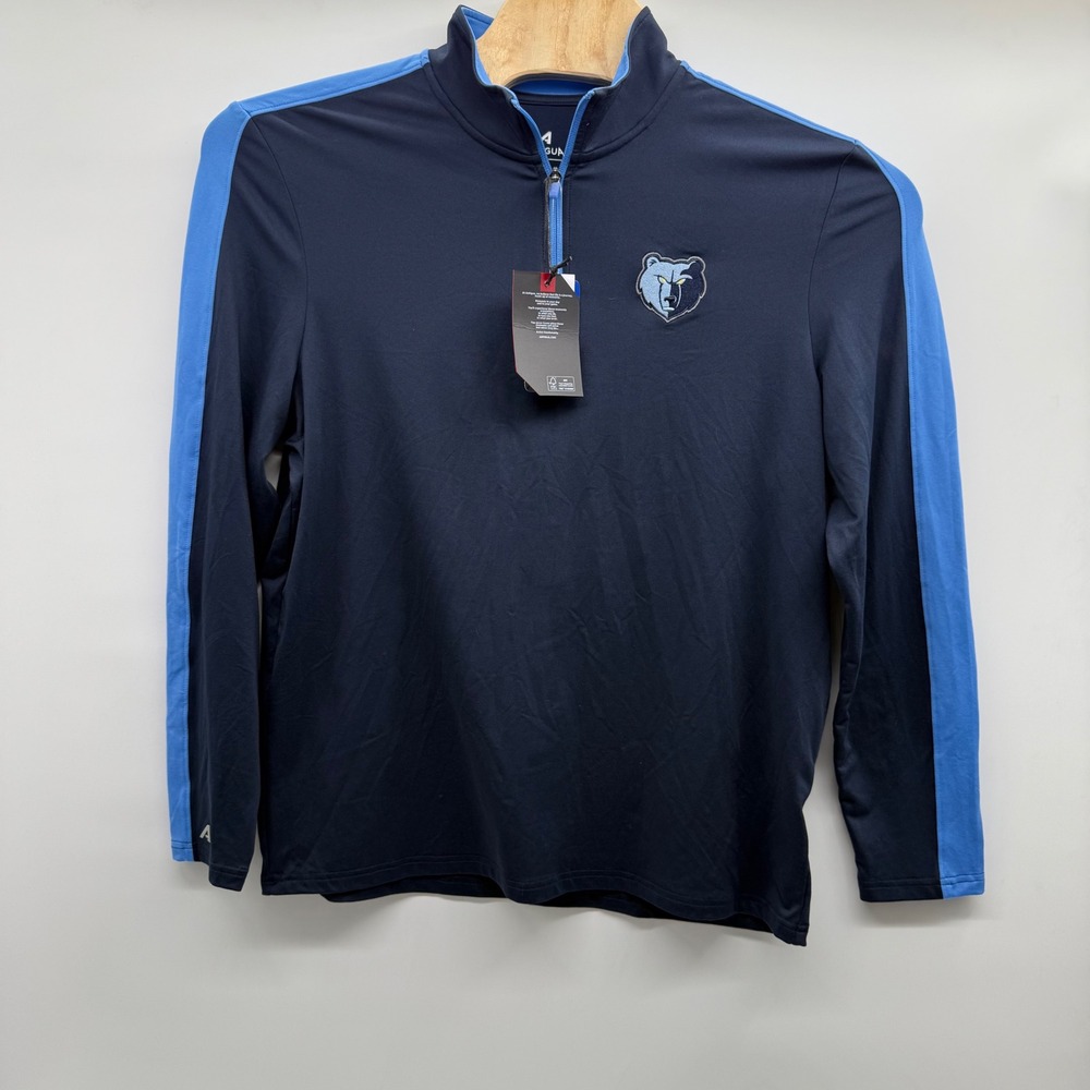 Antigua Memphis Grizzlies Men's Large 1/4 Zip Long Sleeve Athletic Shirt‎ Navy